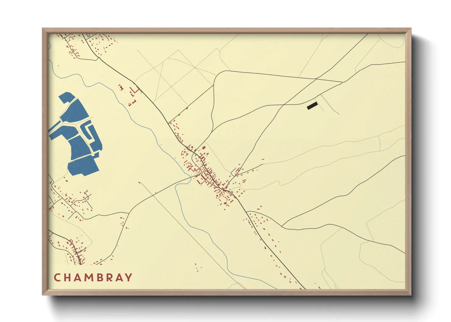 Une affiche de carte sur Chambray