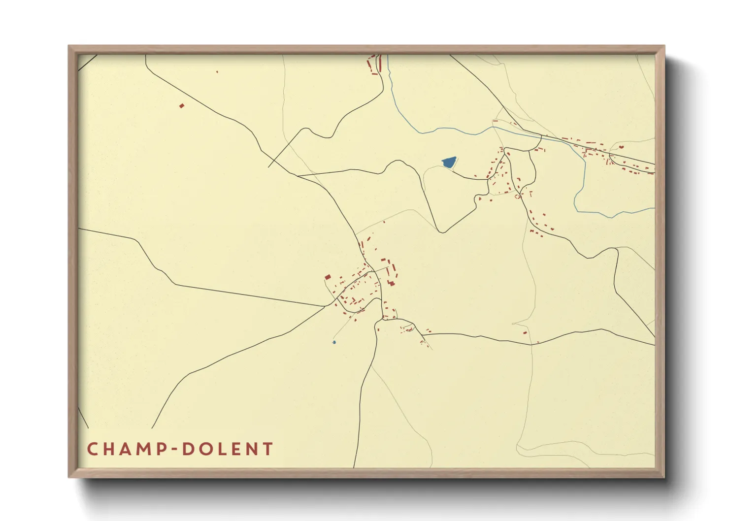 Une affiche de carte sur Champ-Dolent