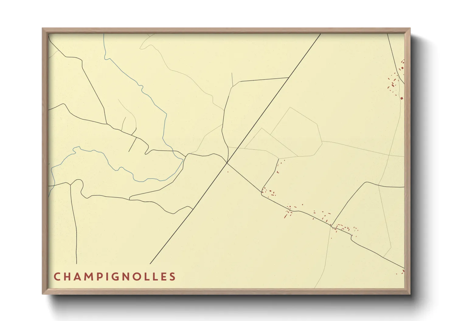 Une affiche de carte sur Champignolles