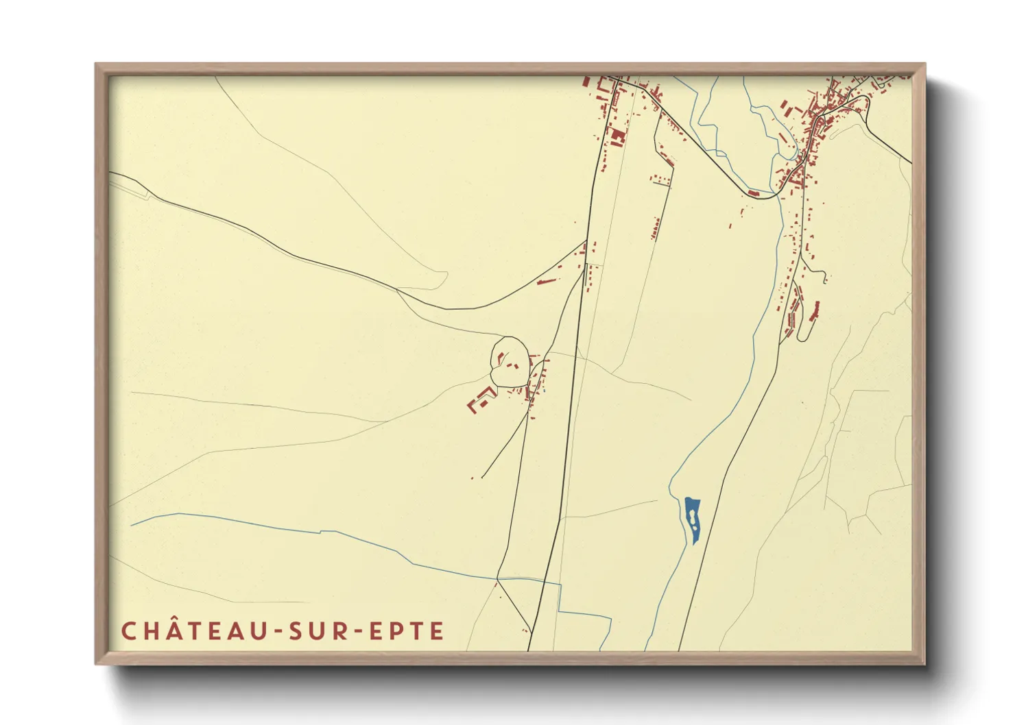 Une affiche de carte sur Château-sur-Epte