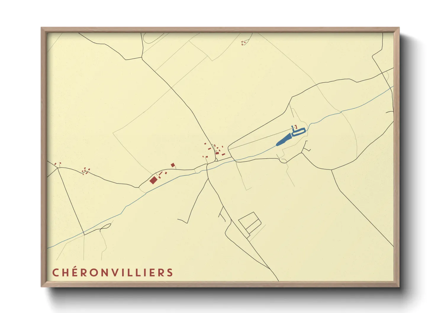 Une affiche de carte sur Chéronvilliers