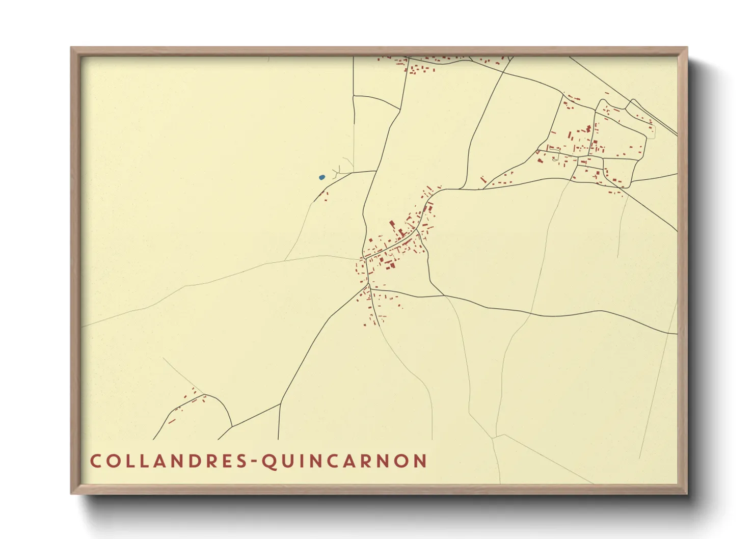 Une affiche de carte sur Collandres-Quincarnon