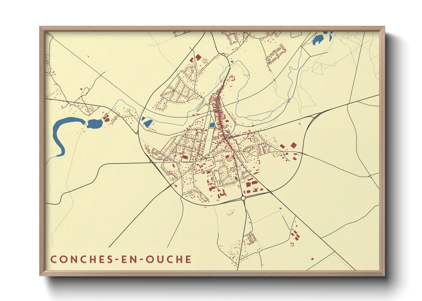 Une affiche de carte sur Conches-en-Ouche