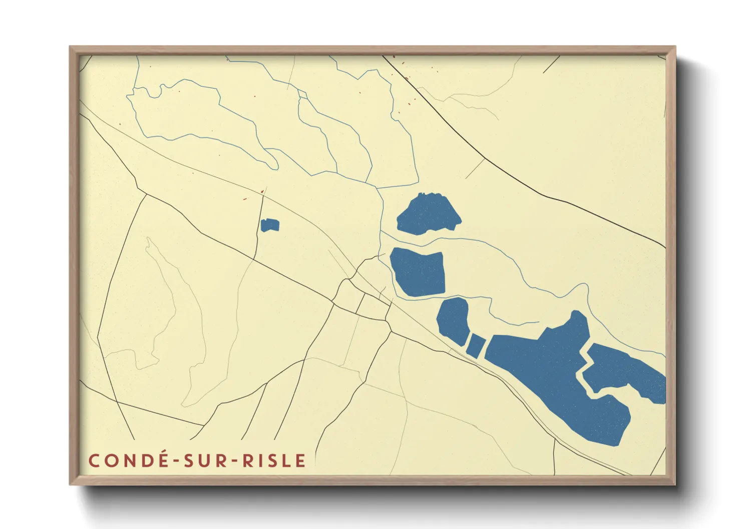 Une affiche de carte sur Condé-sur-Risle