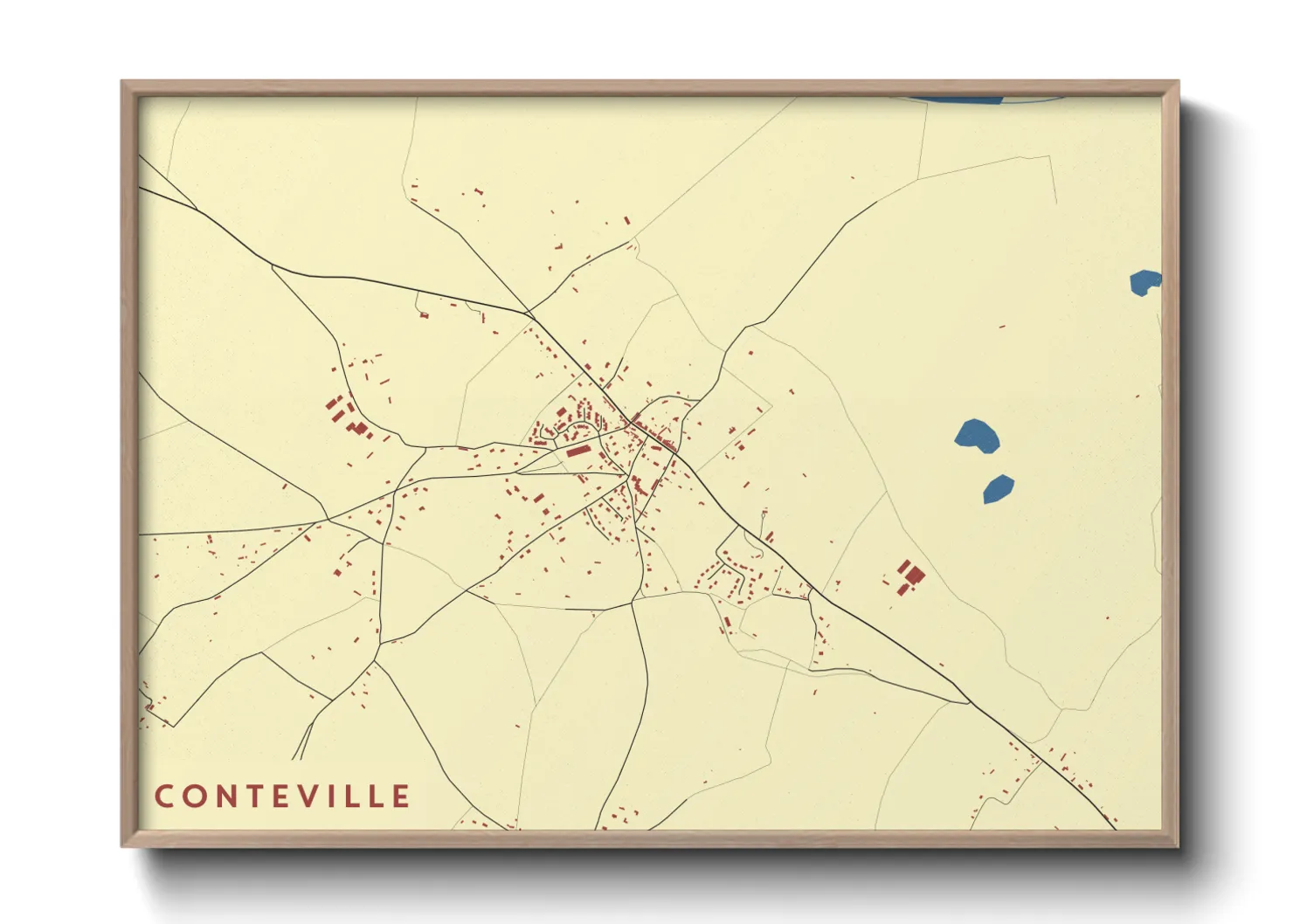 Une affiche de carte sur Conteville