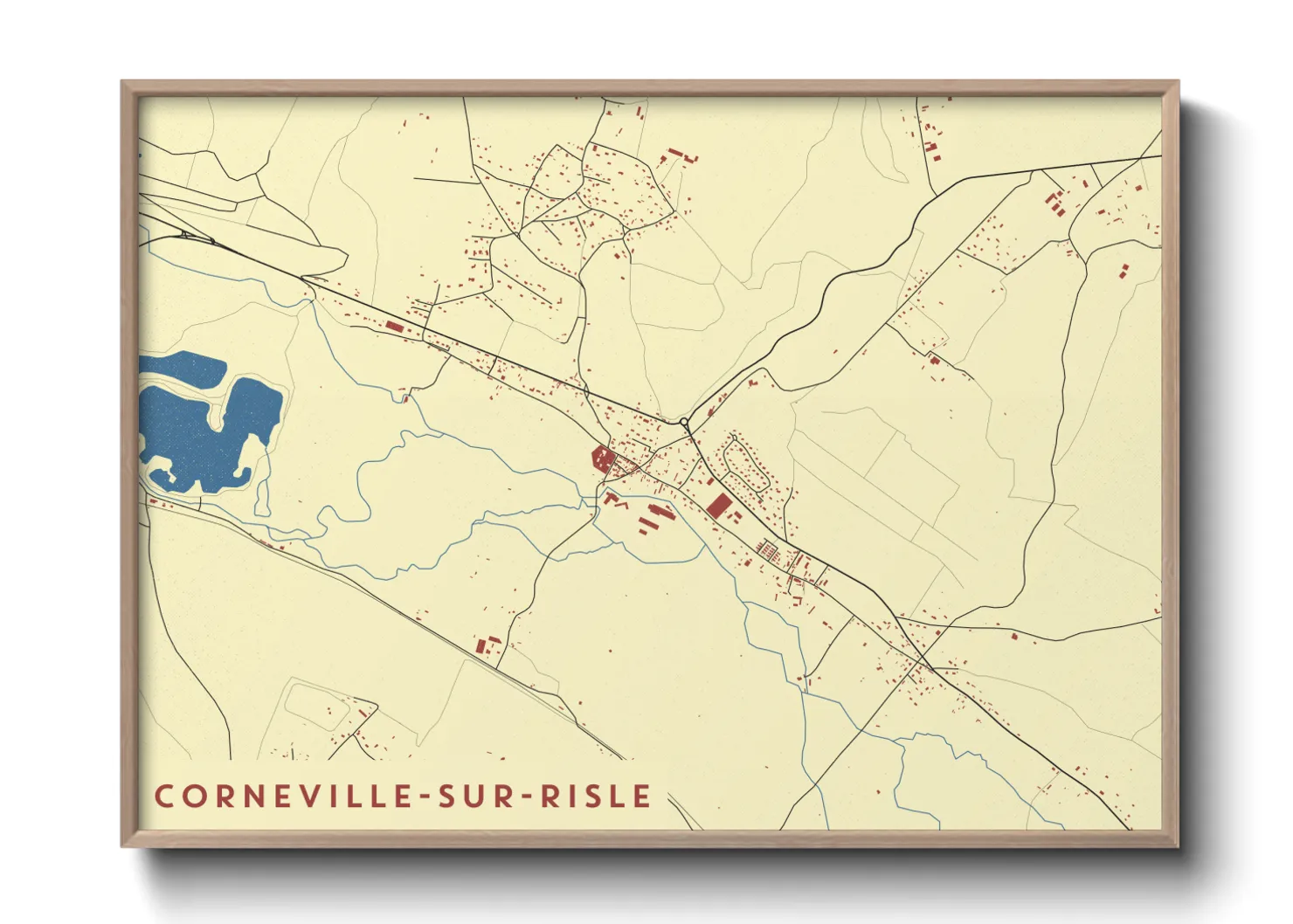 Une affiche de carte sur Corneville-sur-Risle