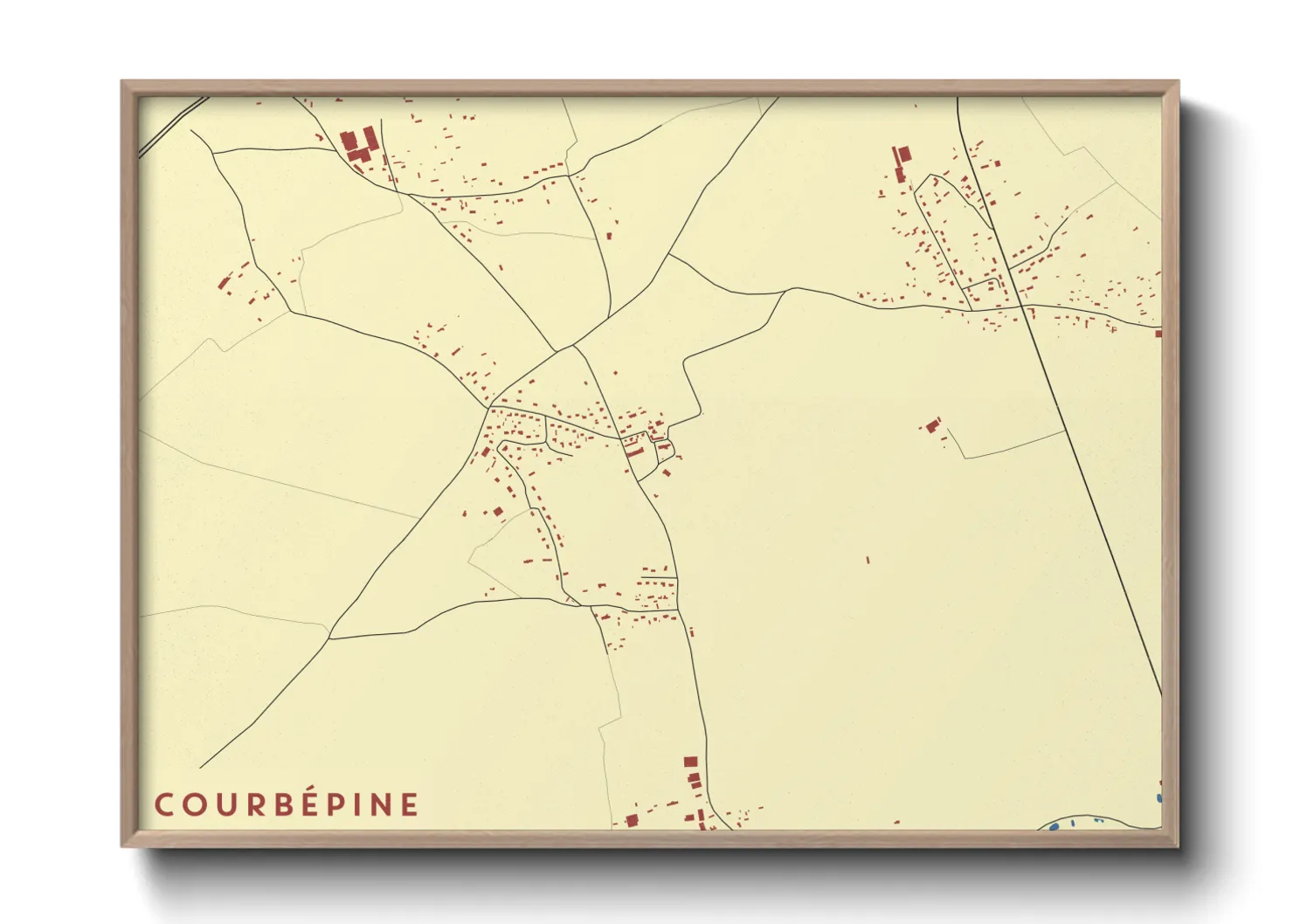 Une affiche de carte sur Courbépine