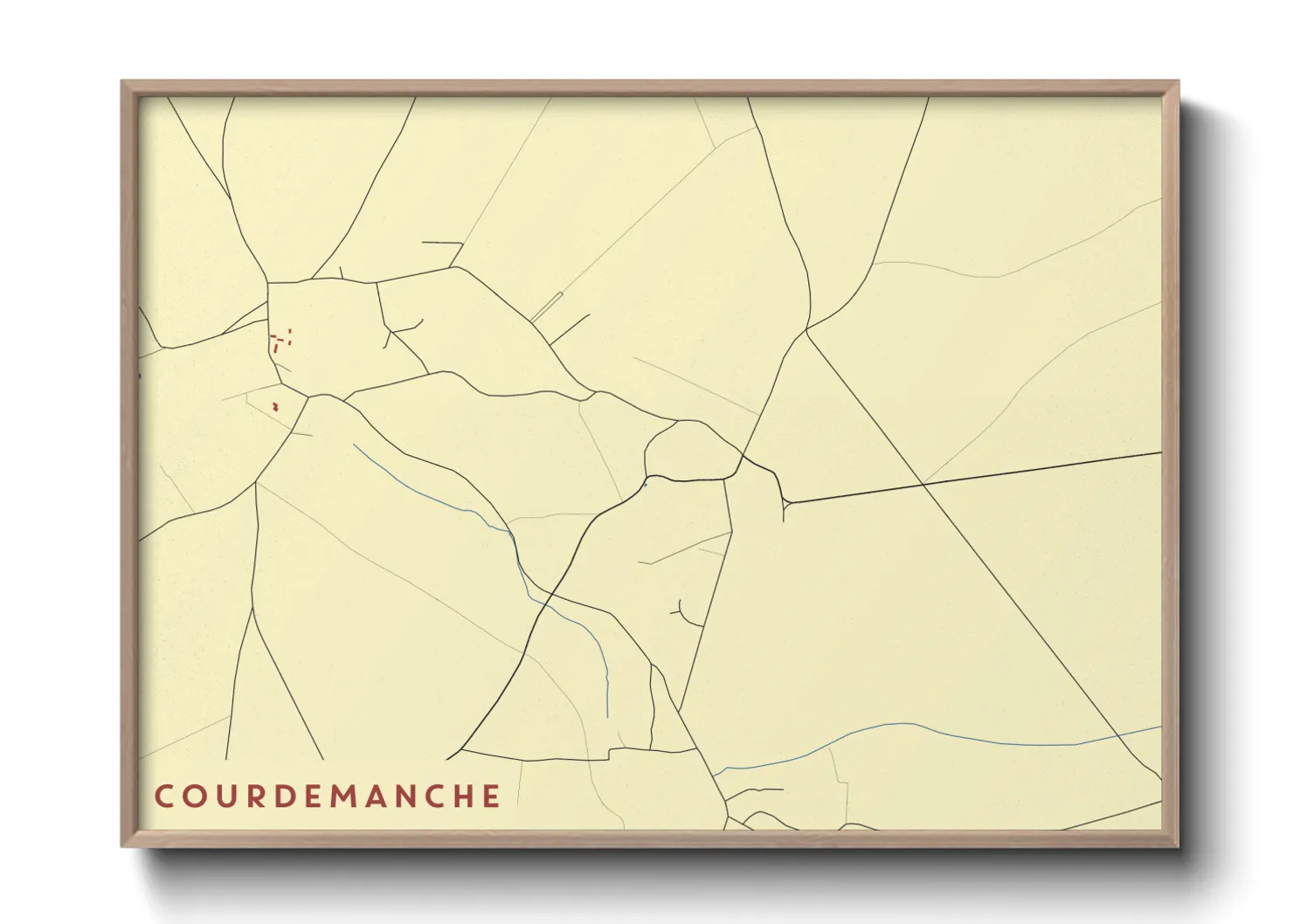 Une affiche de carte sur Courdemanche