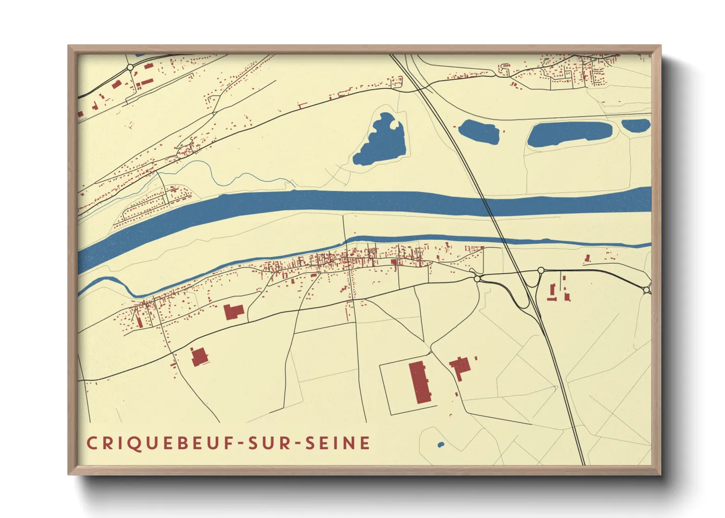 Une affiche de carte sur Criquebeuf-sur-Seine