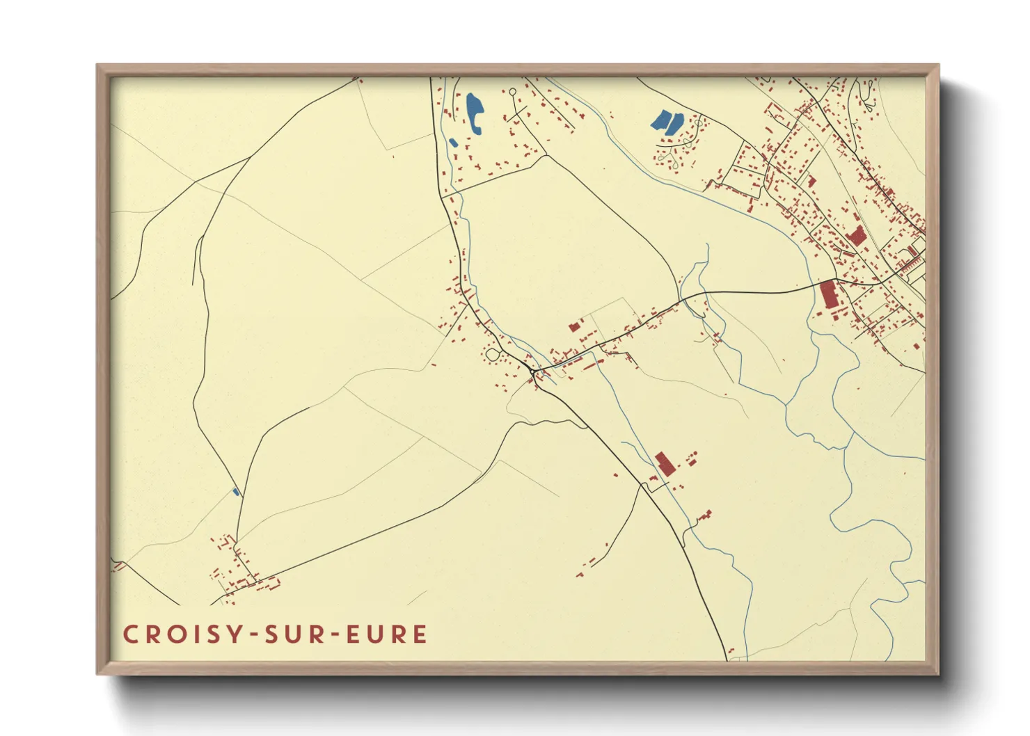 Une affiche de carte sur Croisy-sur-Eure