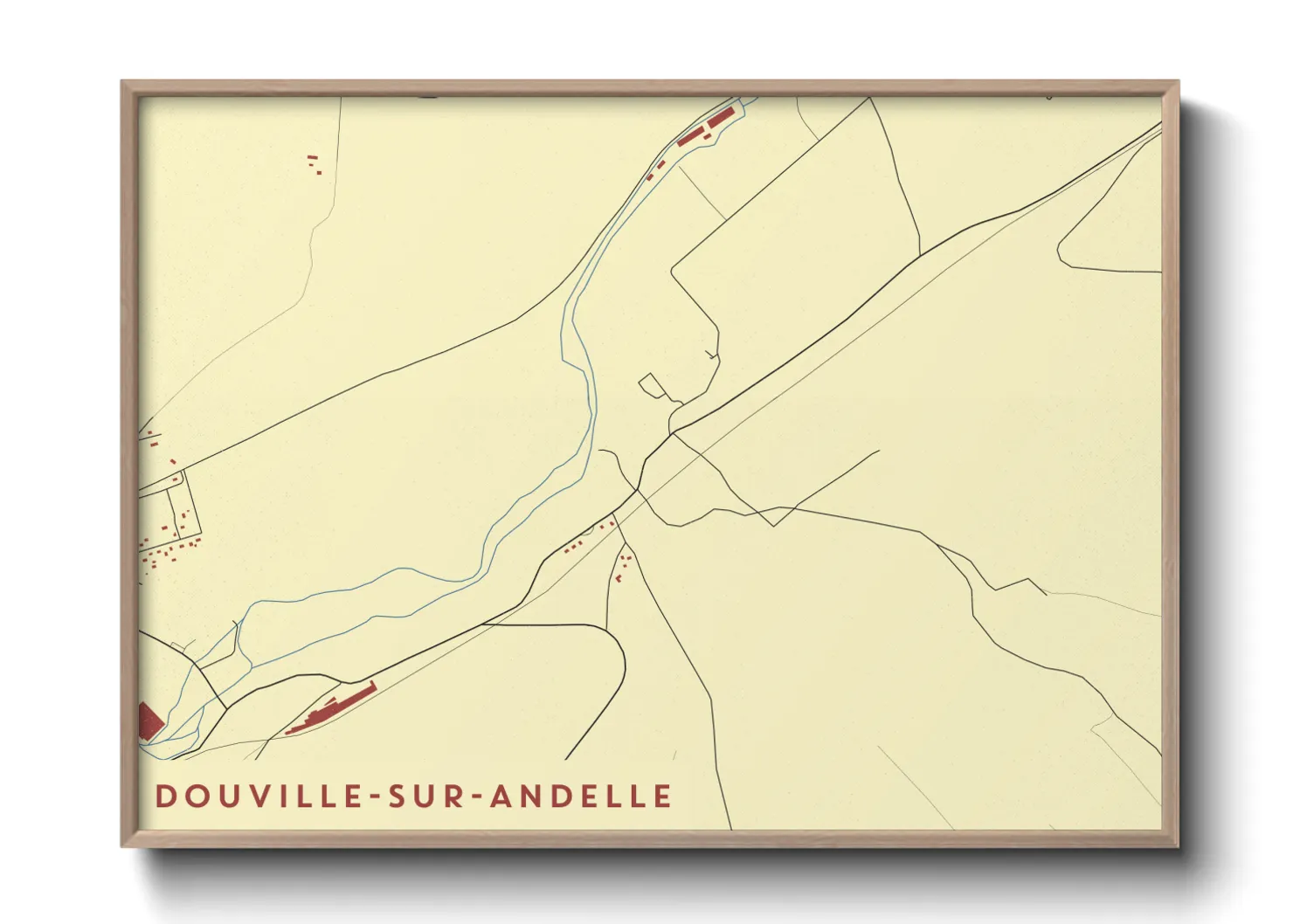 Une affiche de carte sur Douville-sur-Andelle