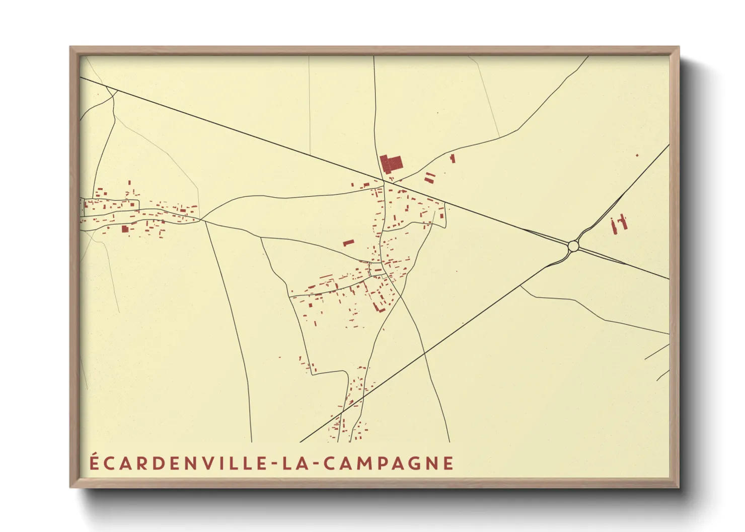Une affiche de carte sur Écardenville-la-Campagne