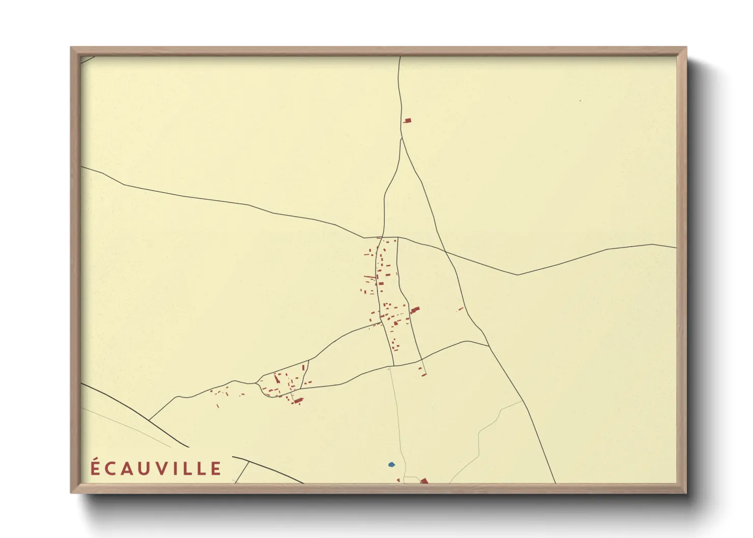 Une affiche de carte sur Écauville