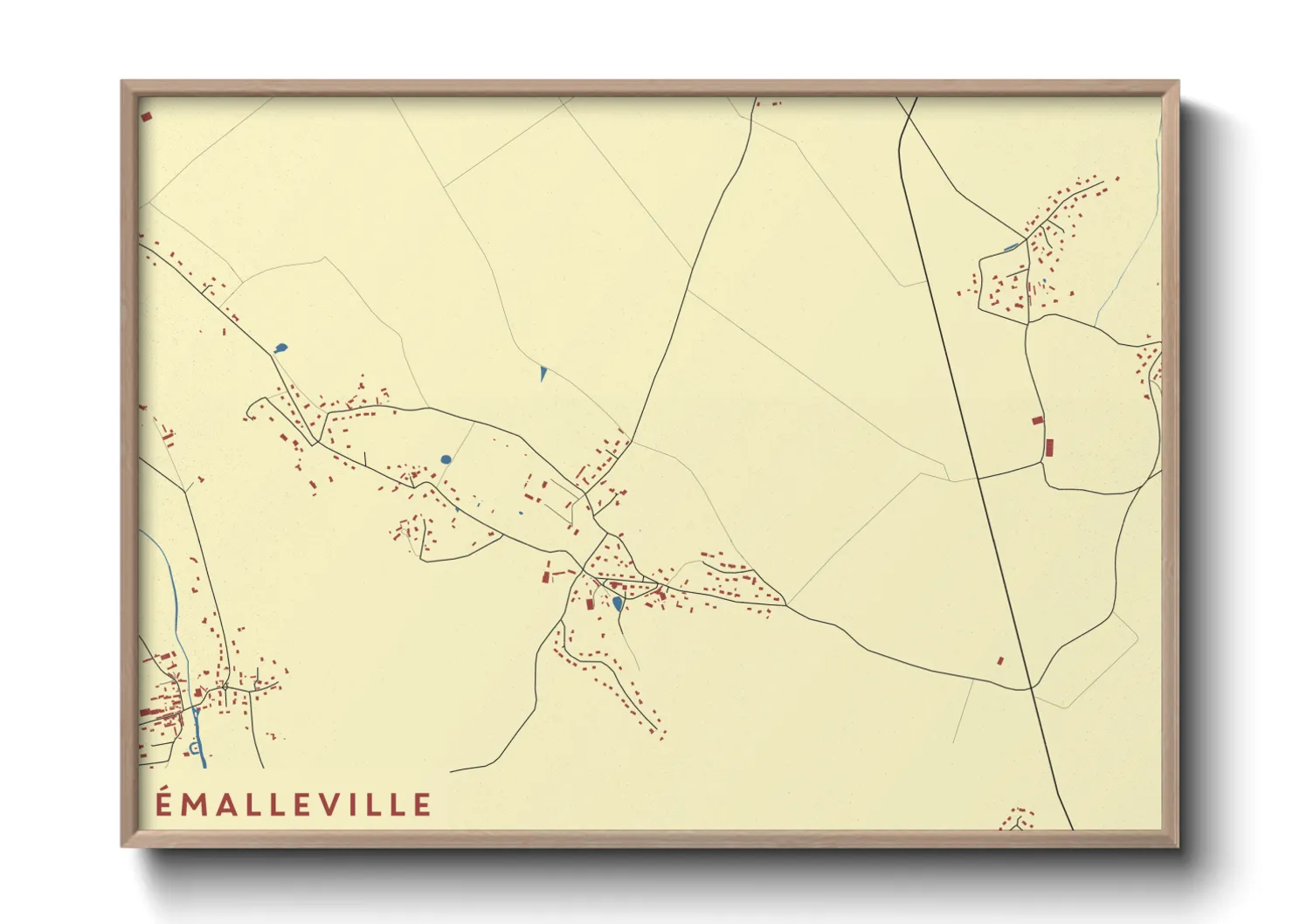 Une affiche de carte sur Émalleville