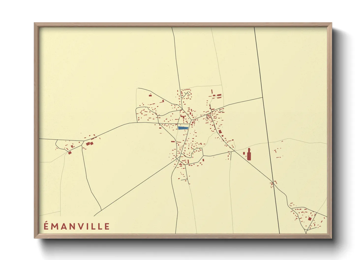 Une affiche de carte sur Émanville