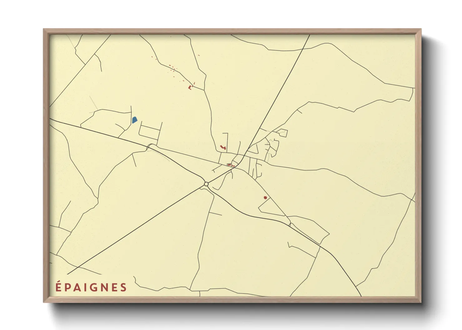 Une affiche de carte sur Épaignes