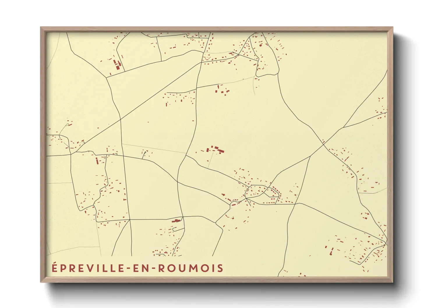 Une affiche de carte sur Épreville-en-Roumois