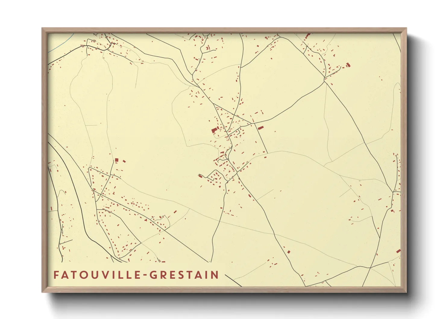 Une affiche de carte sur Fatouville-Grestain