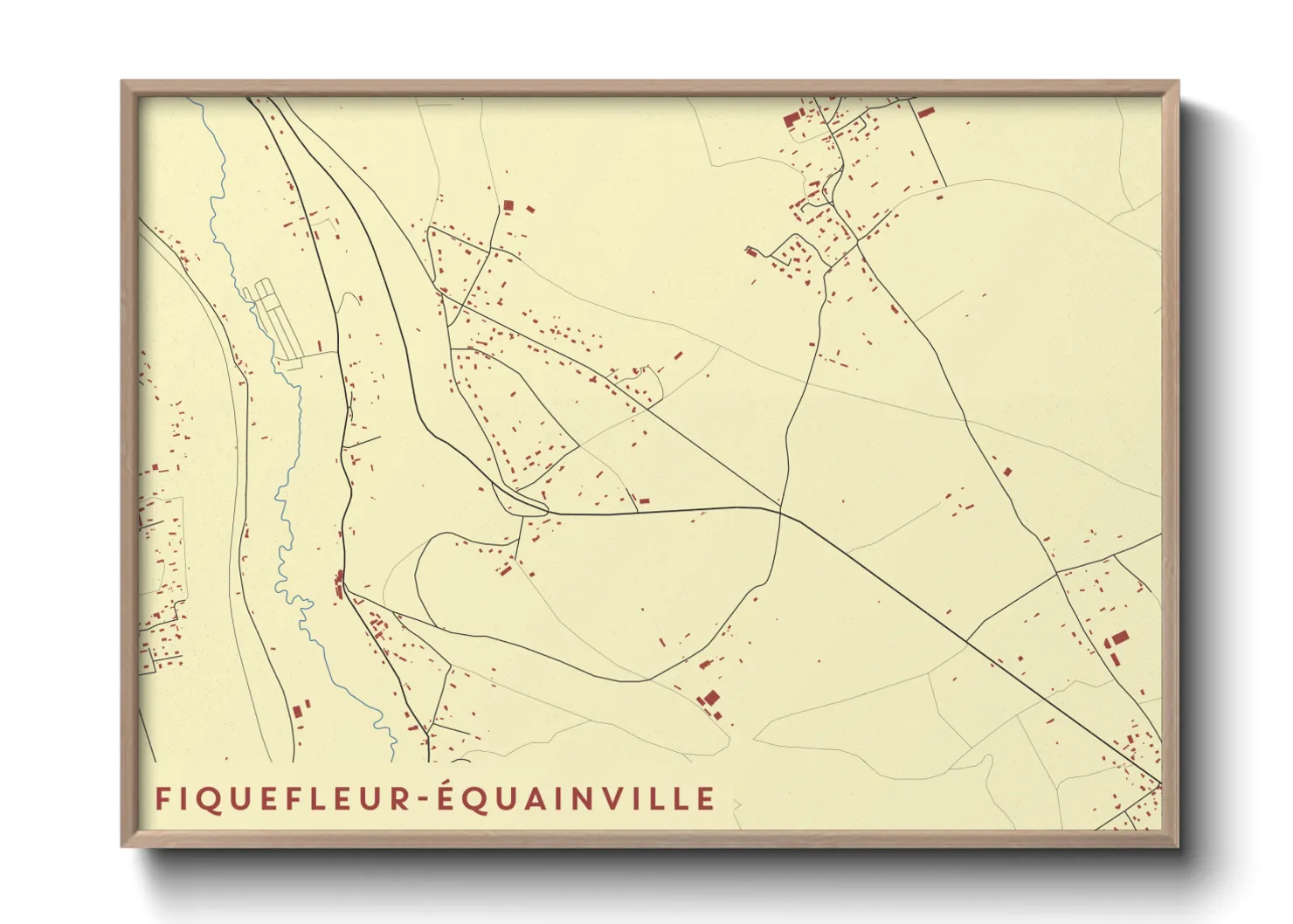 Une affiche de carte sur Fiquefleur-Équainville