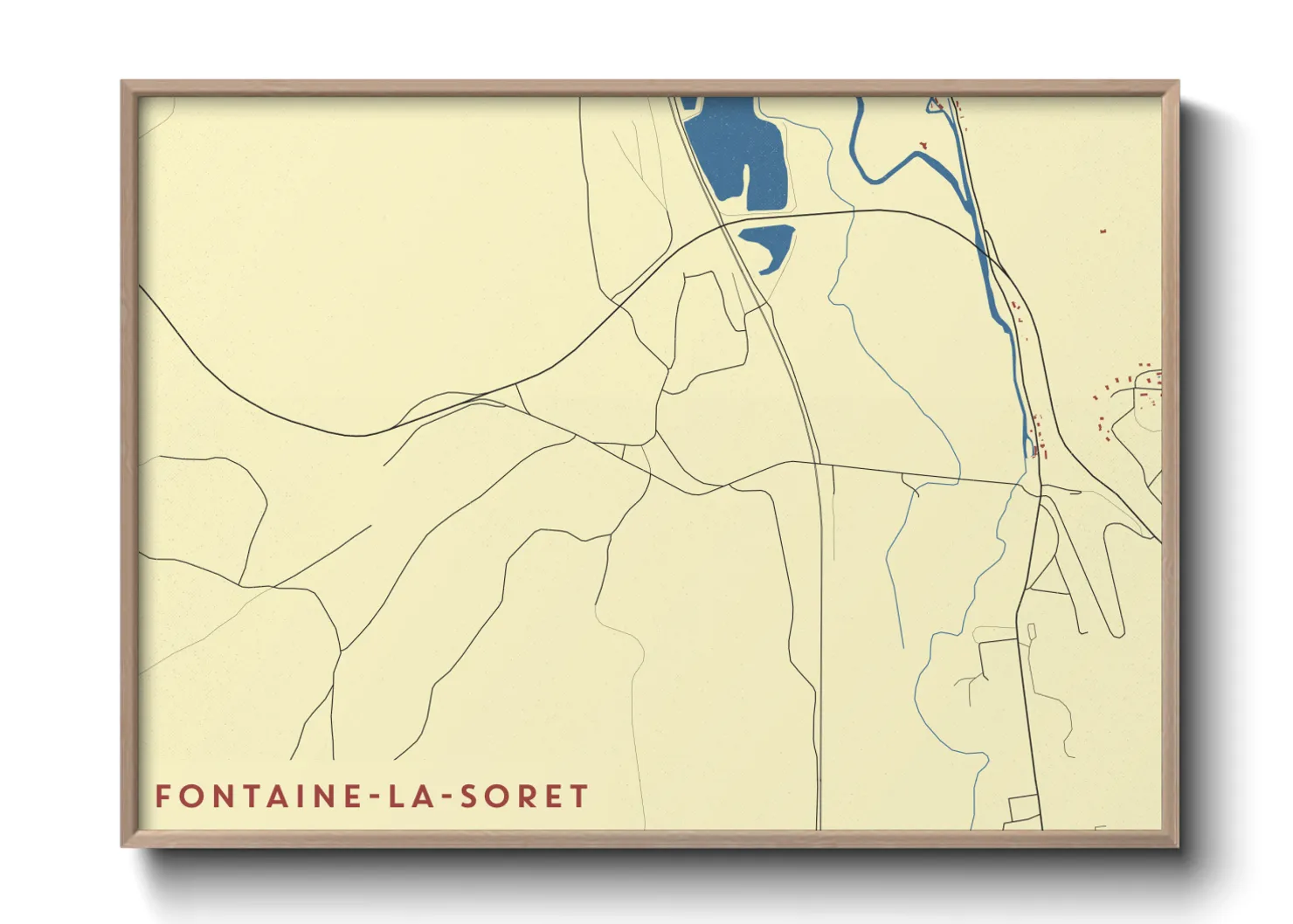 Une affiche de carte sur Fontaine-la-Soret