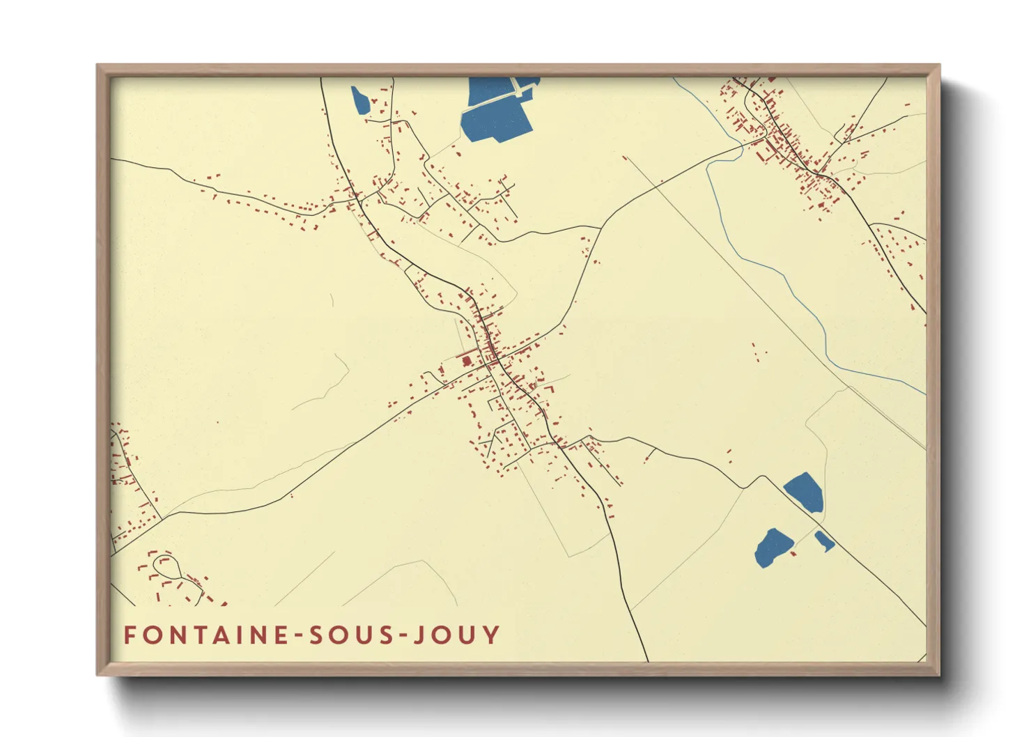 Une affiche de carte sur Fontaine-sous-Jouy