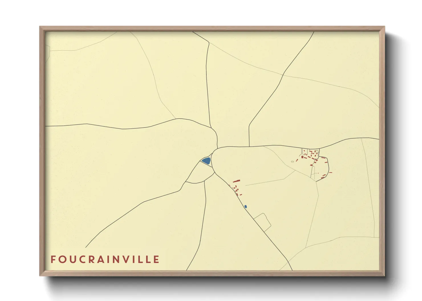 Une affiche de carte sur Foucrainville