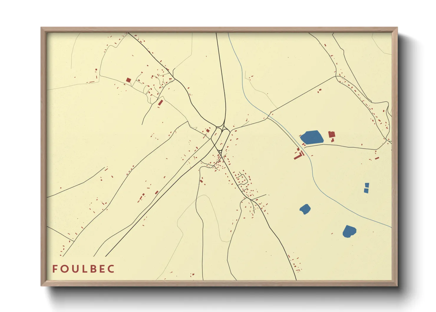 Une affiche de carte sur Foulbec