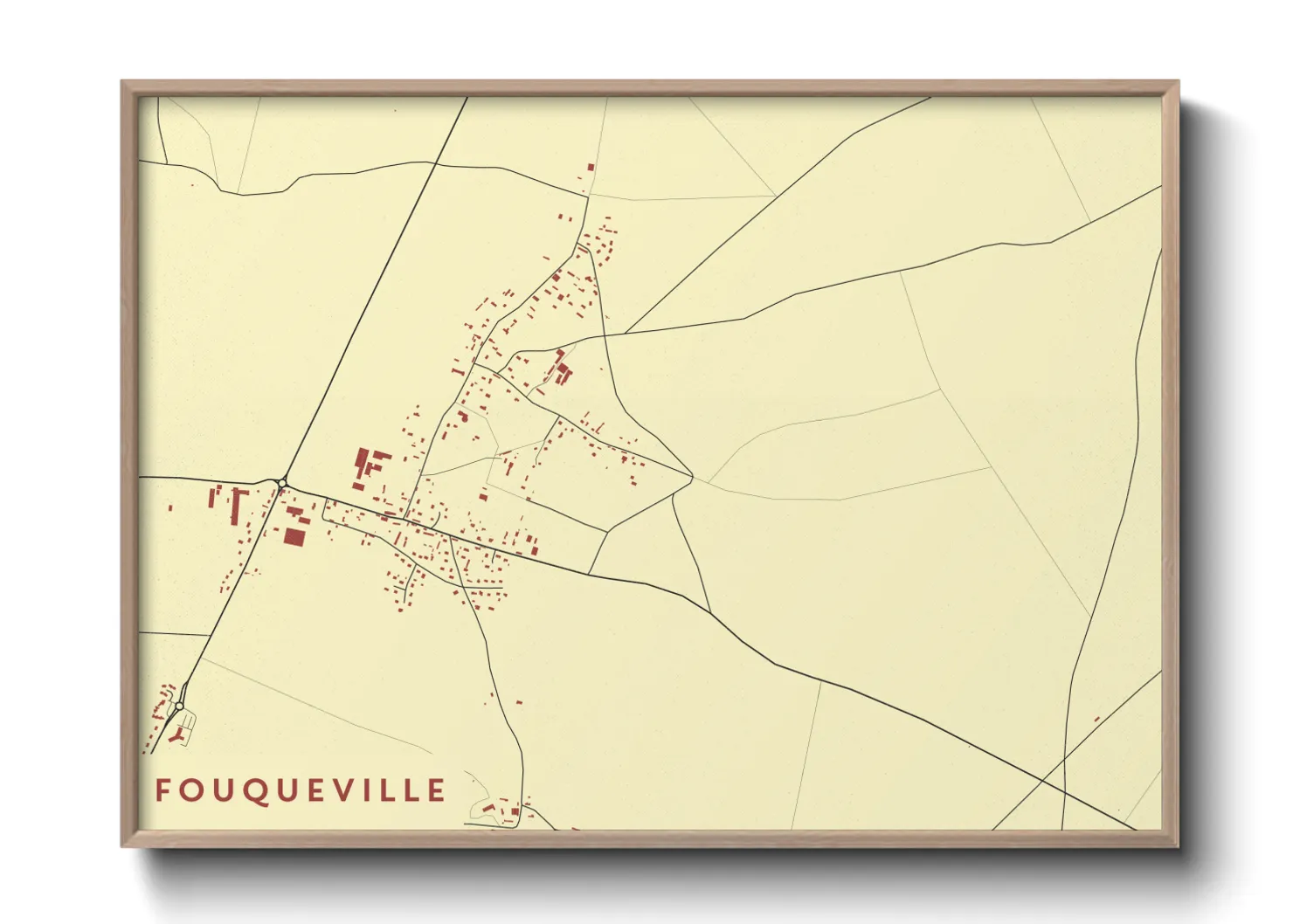 Une affiche de carte sur Fouqueville