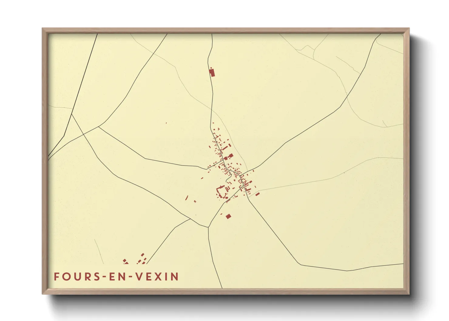 Une affiche de carte sur Fours-en-Vexin