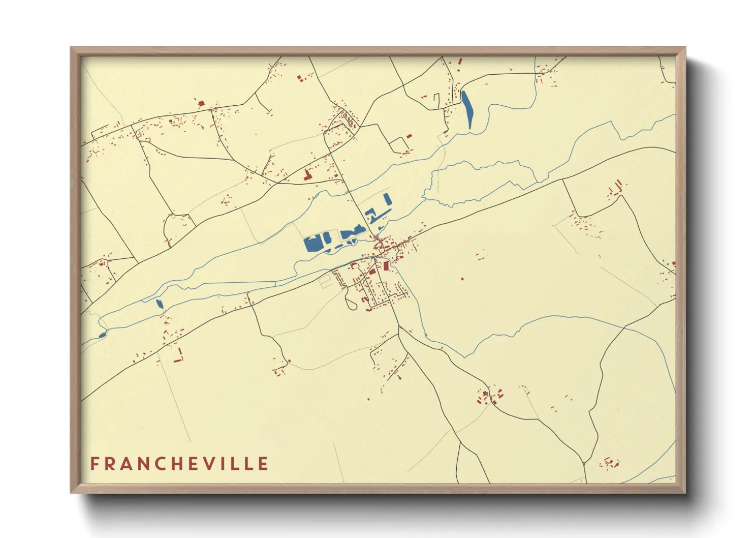 Une affiche de carte sur Francheville