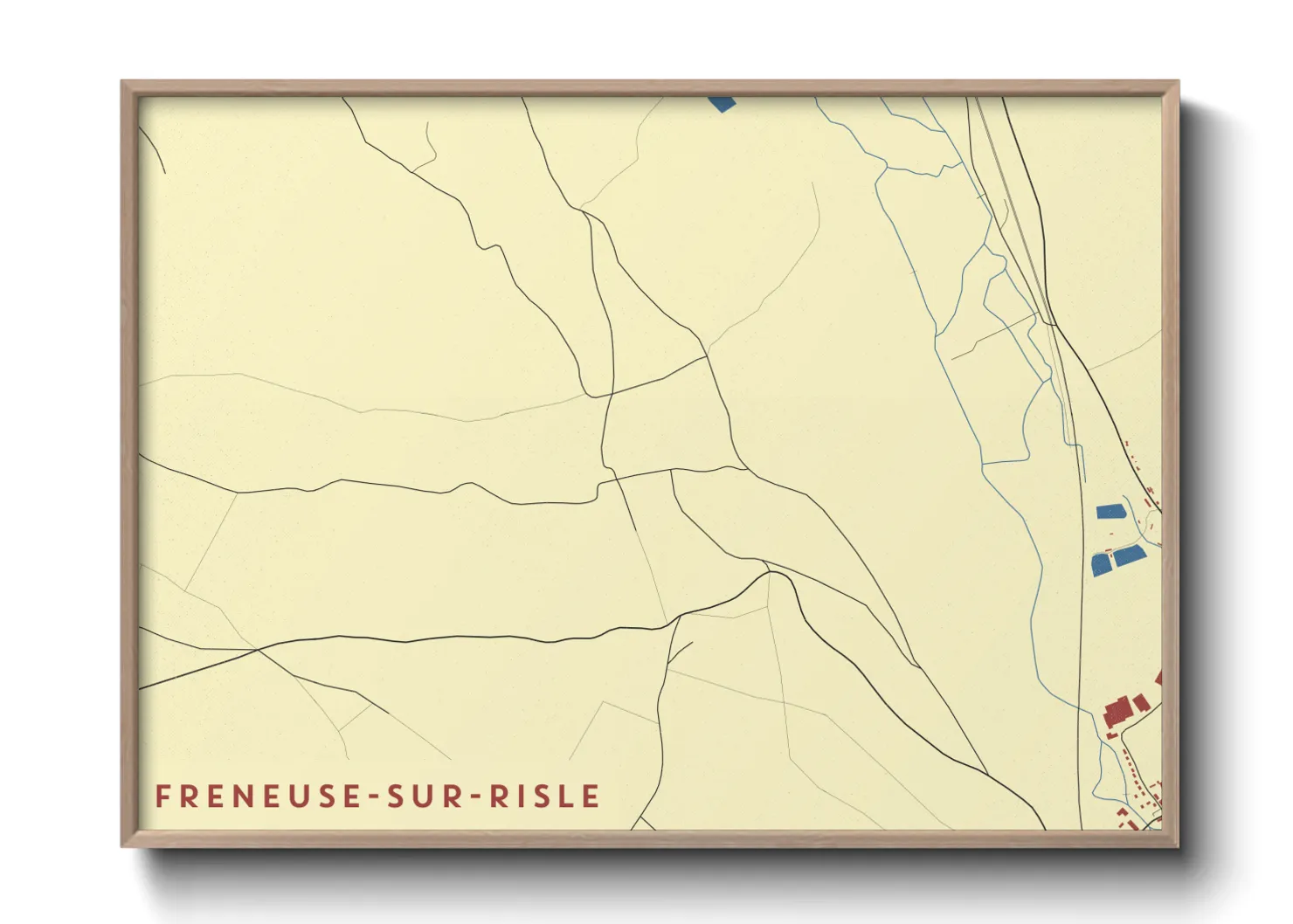 Une affiche de carte sur Freneuse-sur-Risle