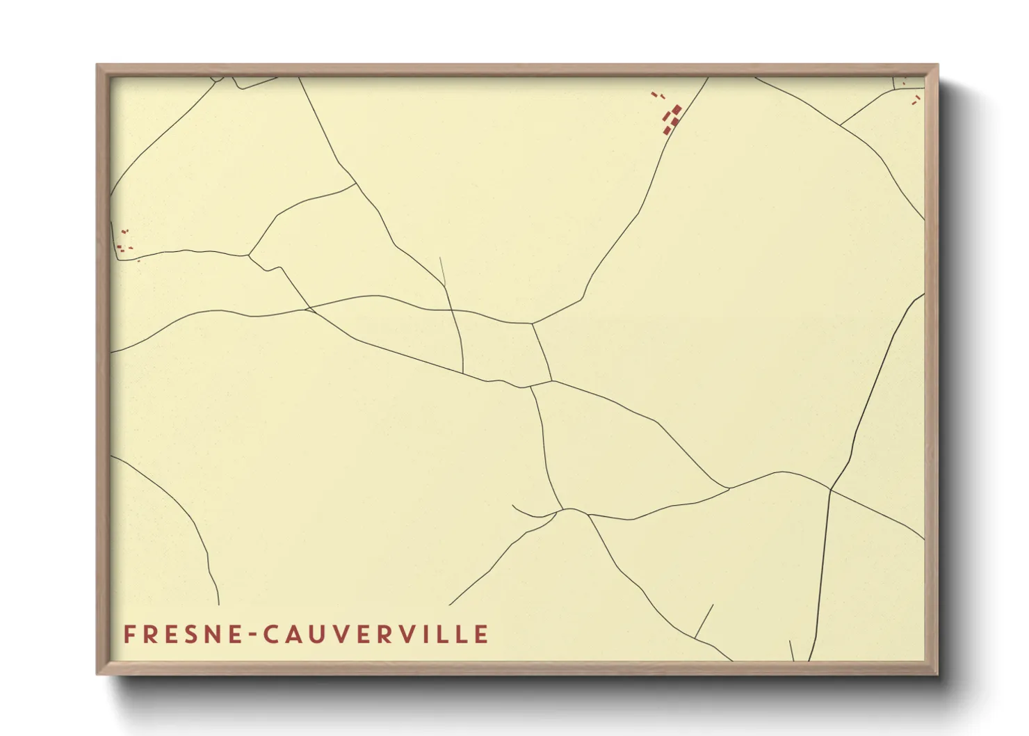 Une affiche de carte sur Fresne-Cauverville