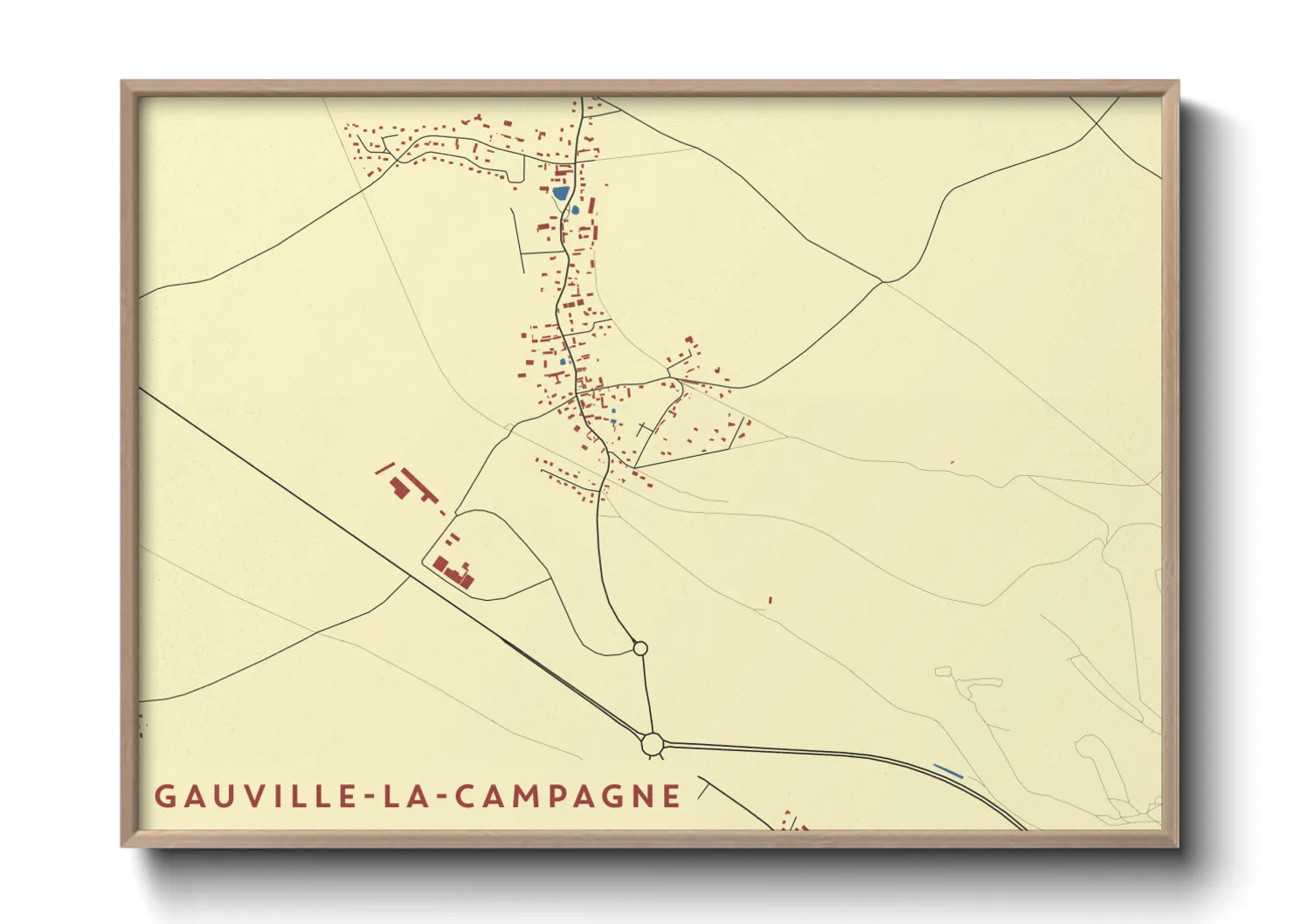 Une affiche de carte sur Gauville-la-Campagne