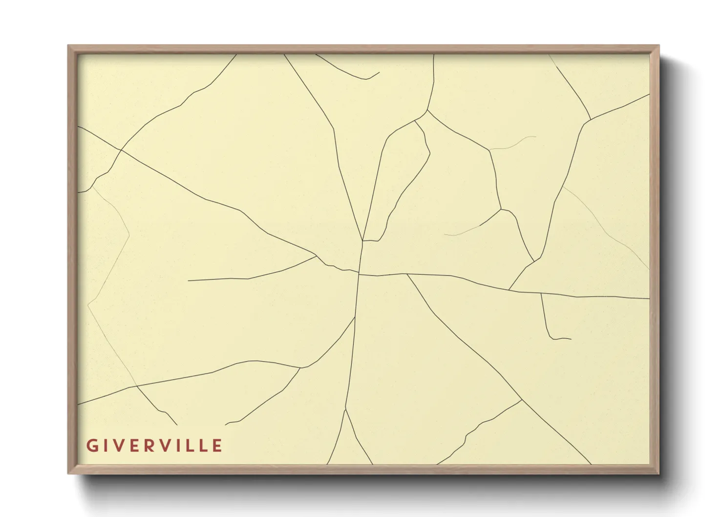 Une affiche de carte sur Giverville