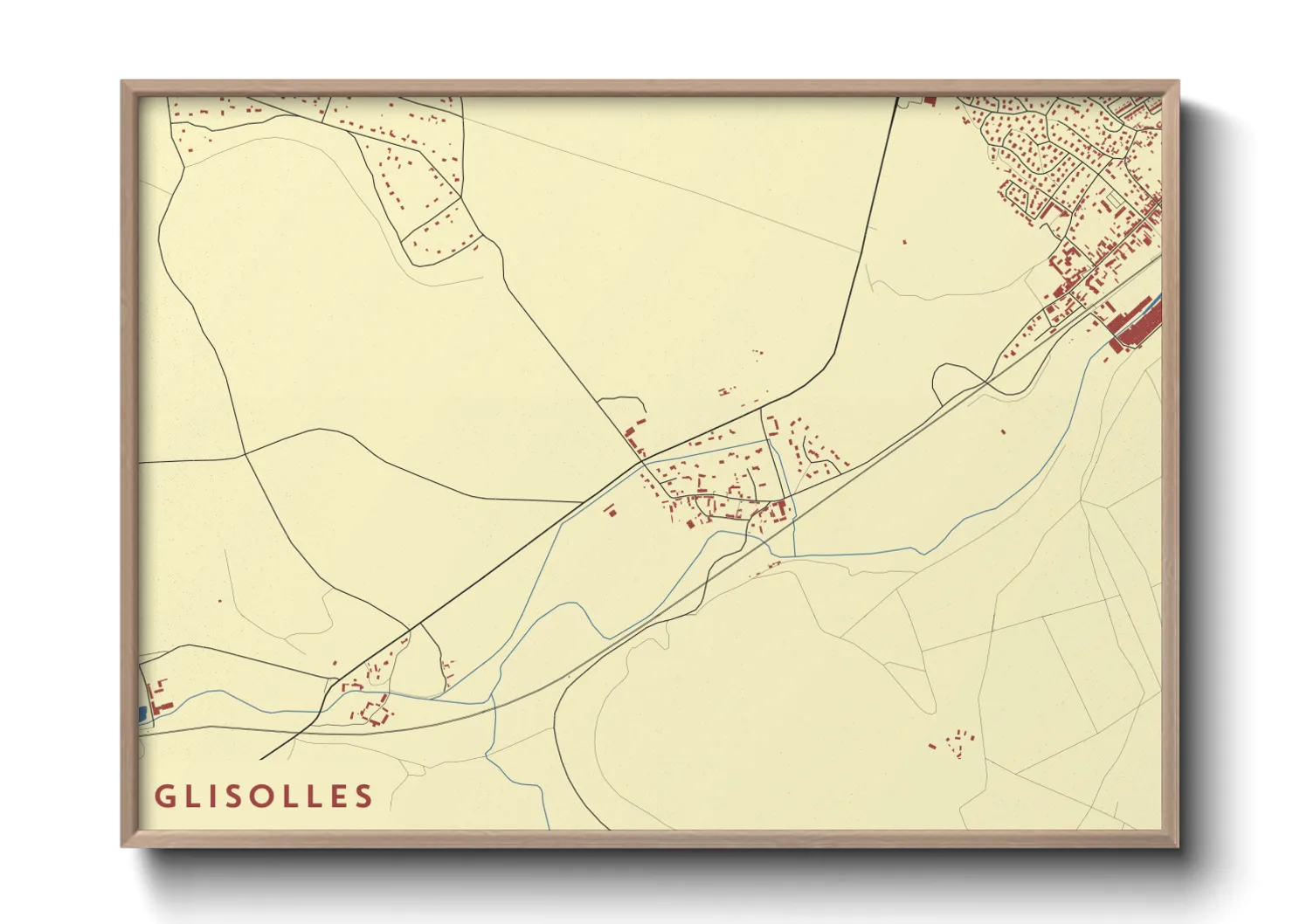 Une affiche de carte sur Glisolles