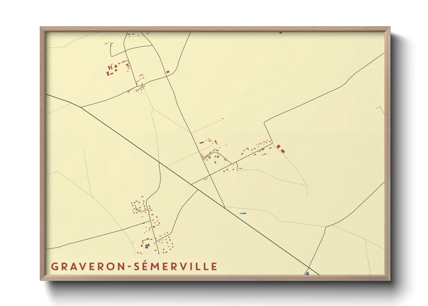 Une affiche de carte sur Graveron-Sémerville