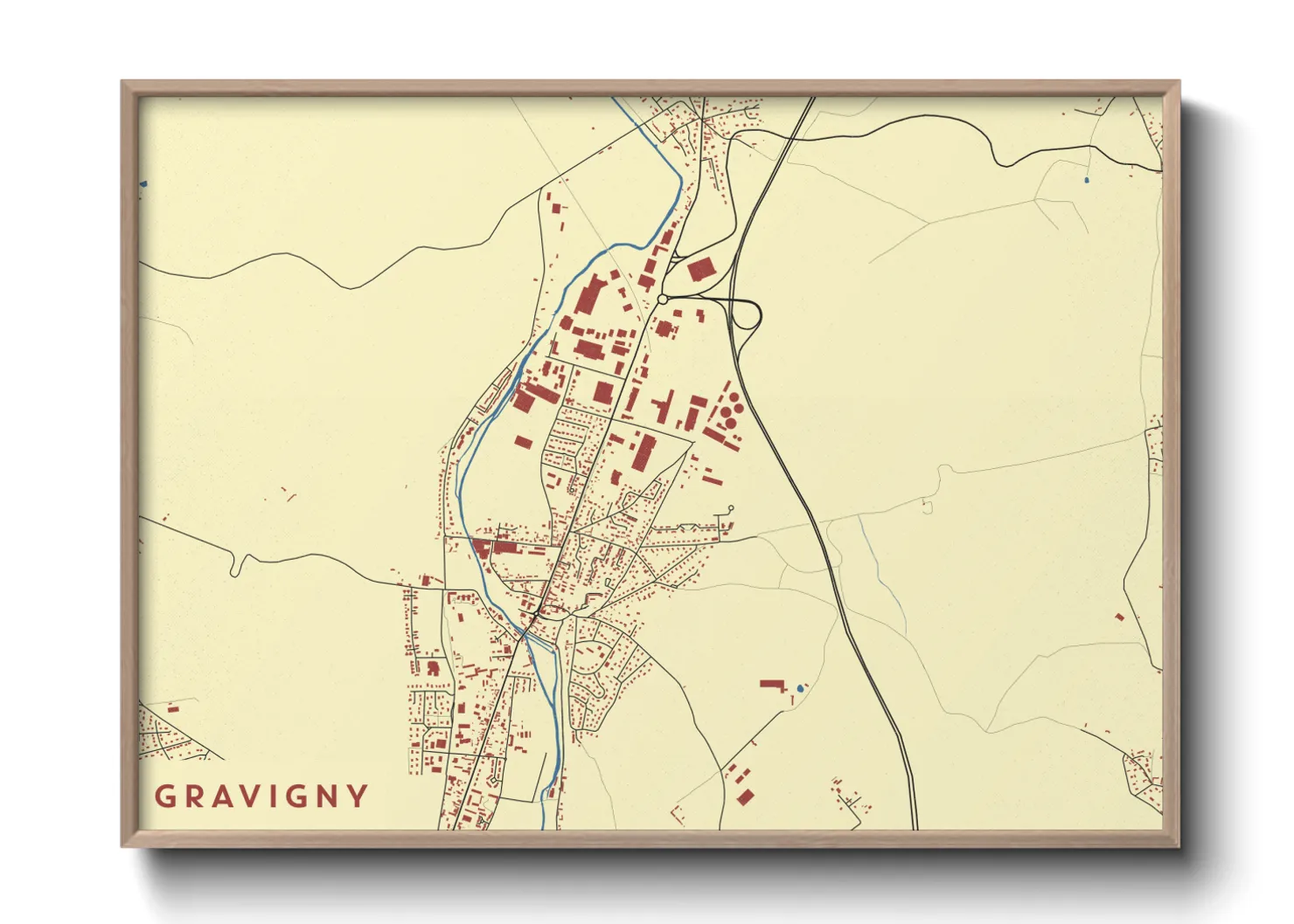 Une affiche de carte sur Gravigny