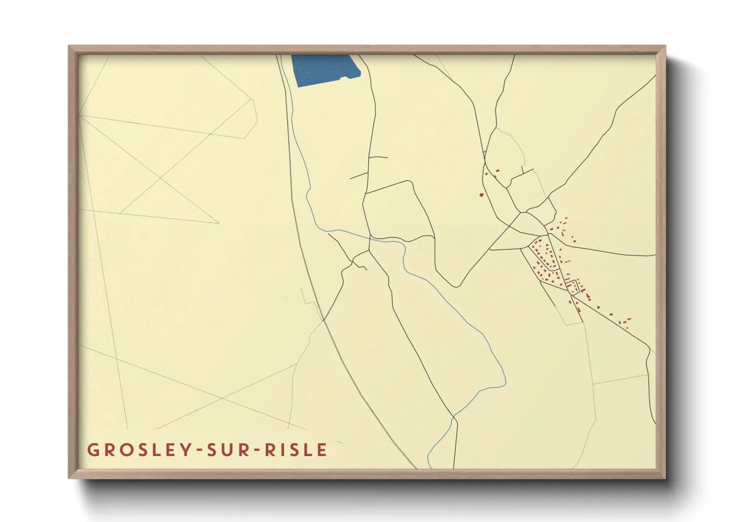 Une affiche de carte sur Grosley-sur-Risle