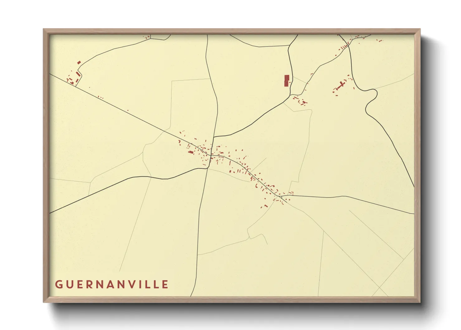 Une affiche de carte sur Guernanville