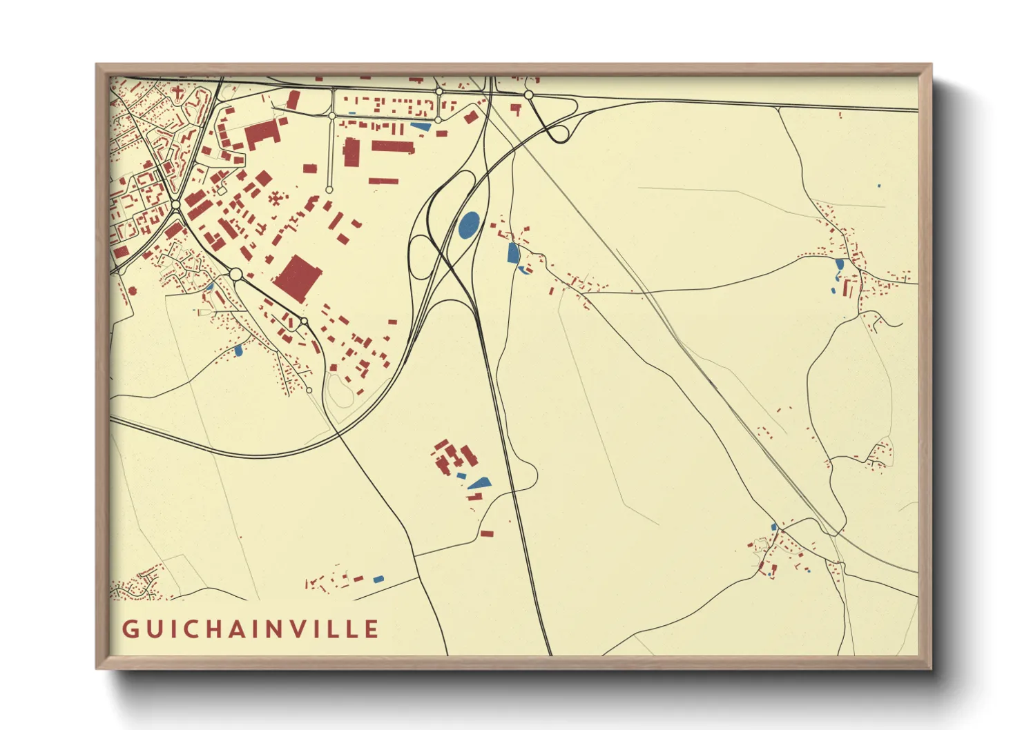 Une affiche de carte sur Guichainville