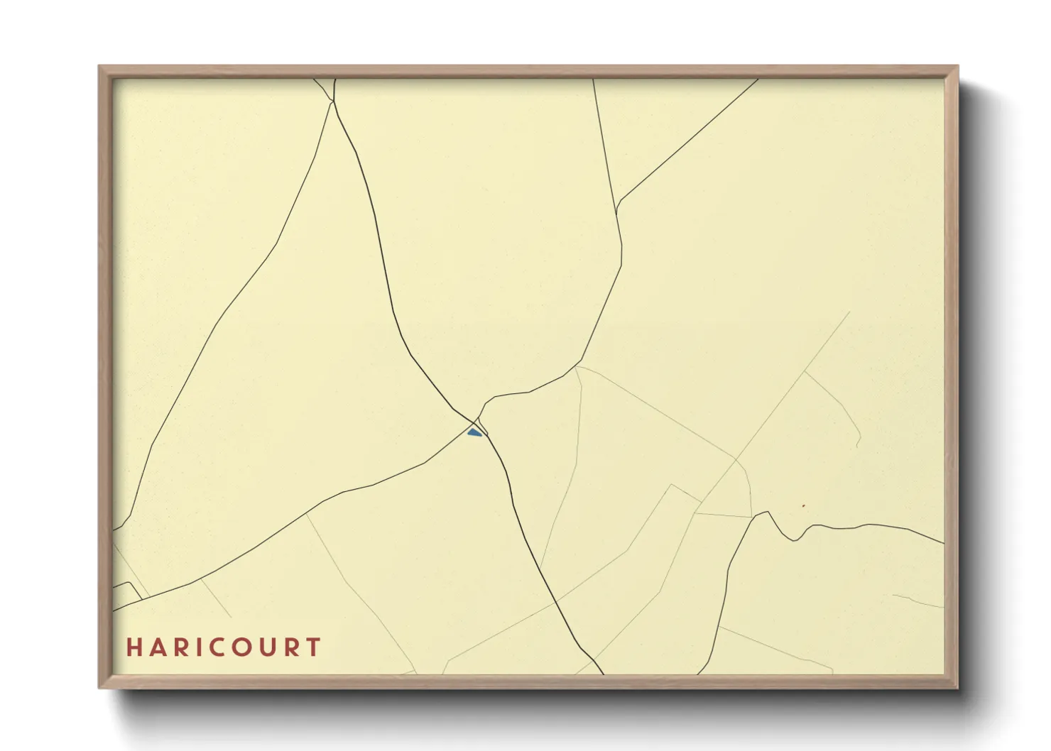 Une affiche de carte sur Haricourt
