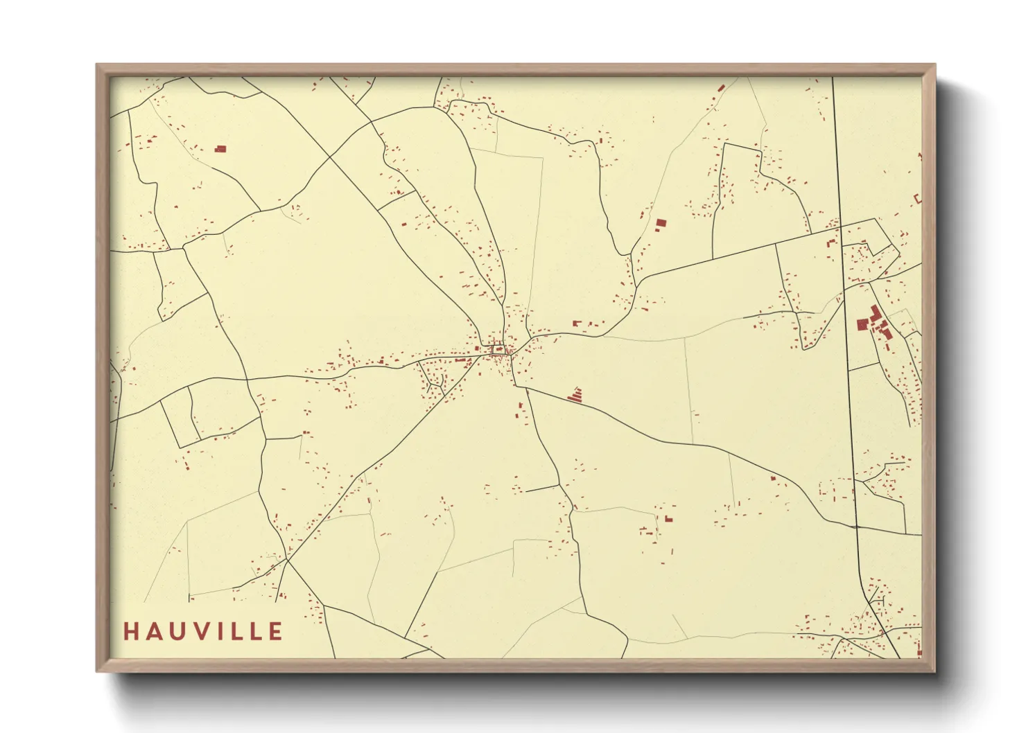 Une affiche de carte sur Hauville