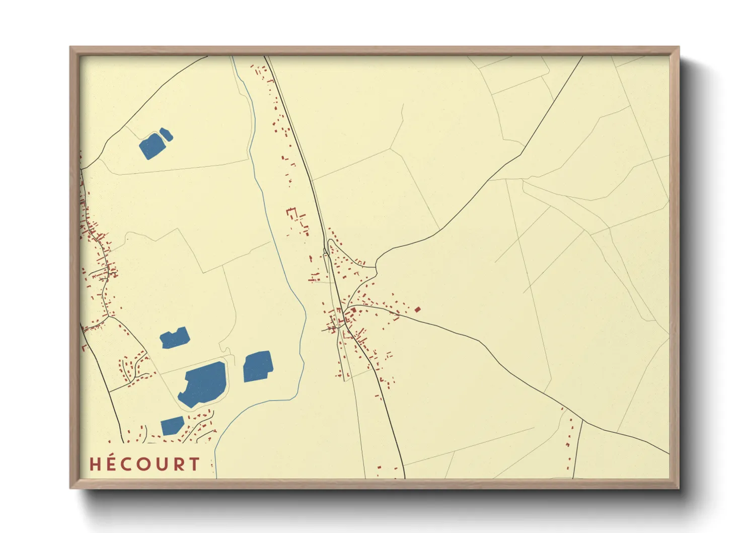 Une affiche de carte sur Hécourt