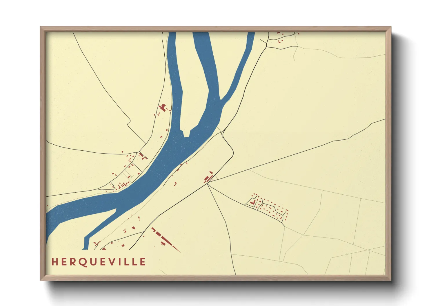 Une affiche de carte sur Herqueville