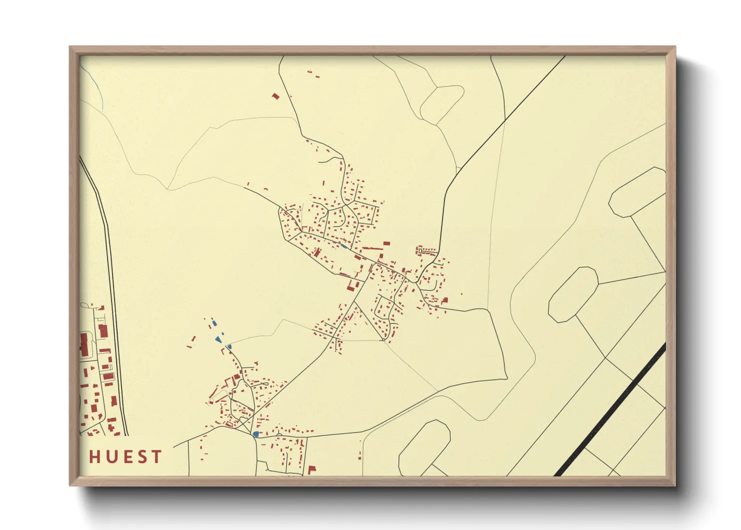 Une affiche de carte sur Huest