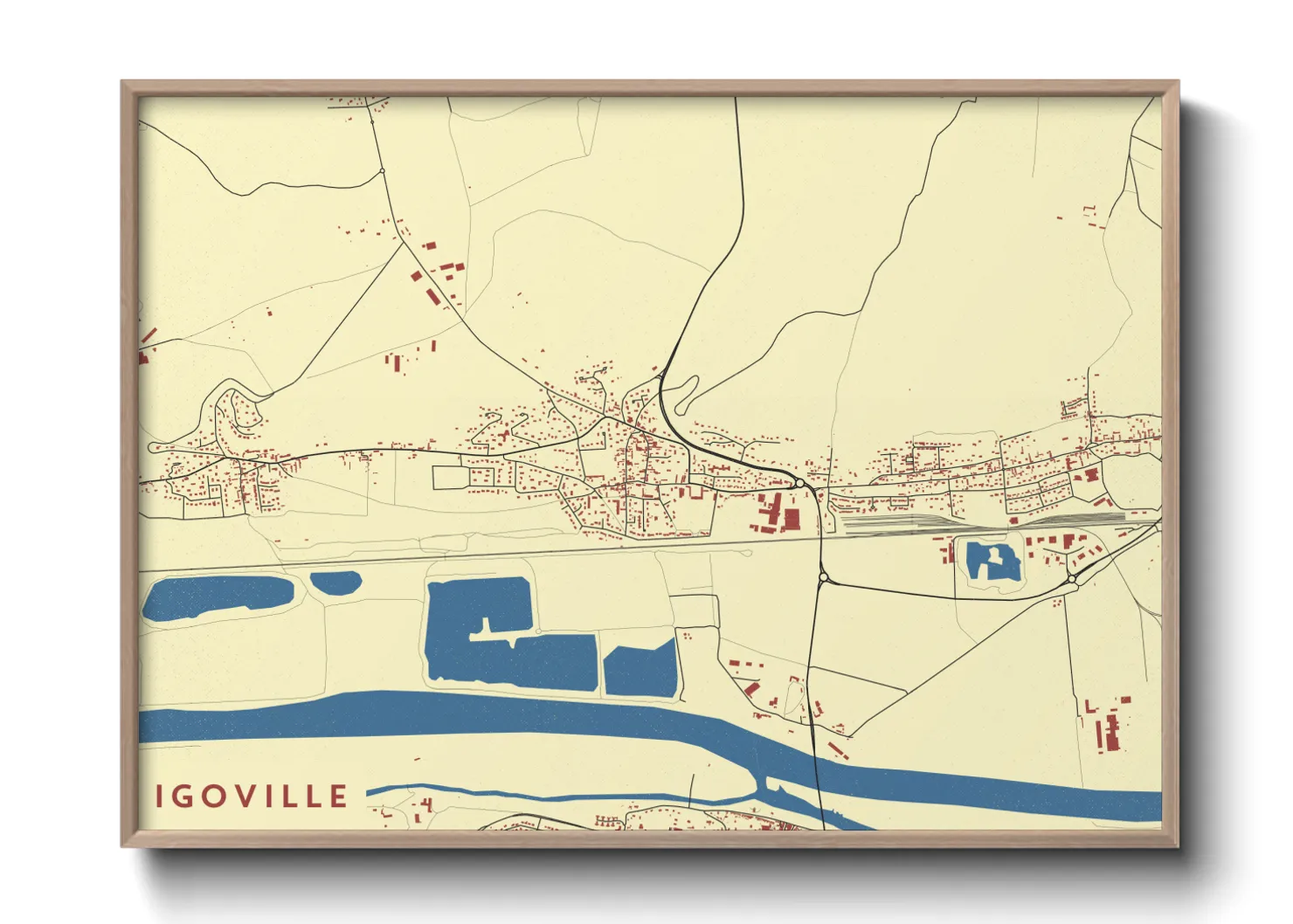 Une affiche de carte sur Igoville