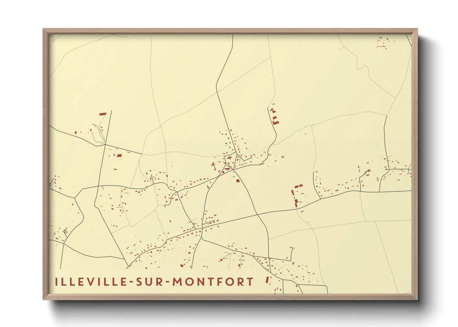 Une affiche de carte sur Illeville-sur-Montfort