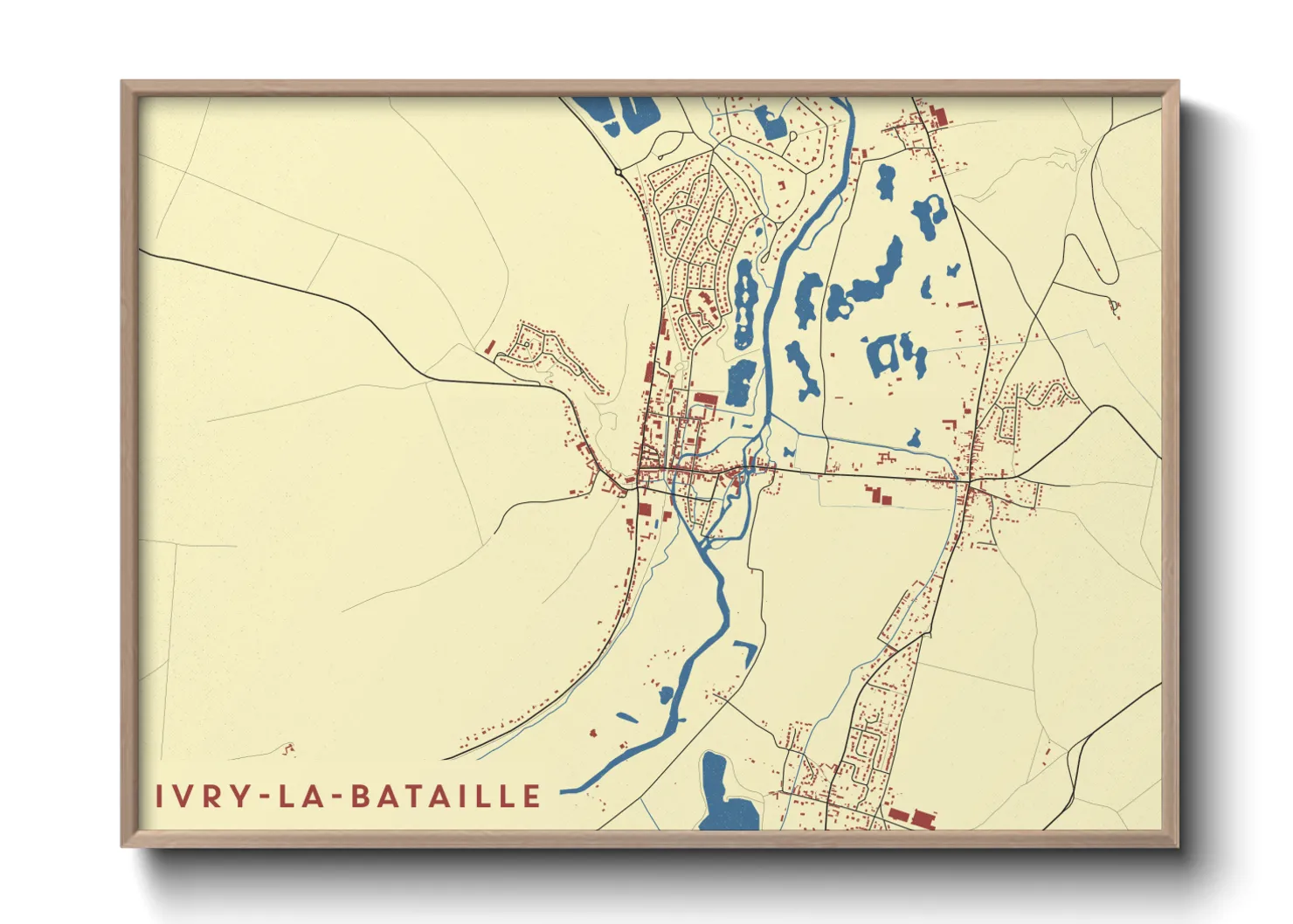 Une affiche de carte sur Ivry-la-Bataille