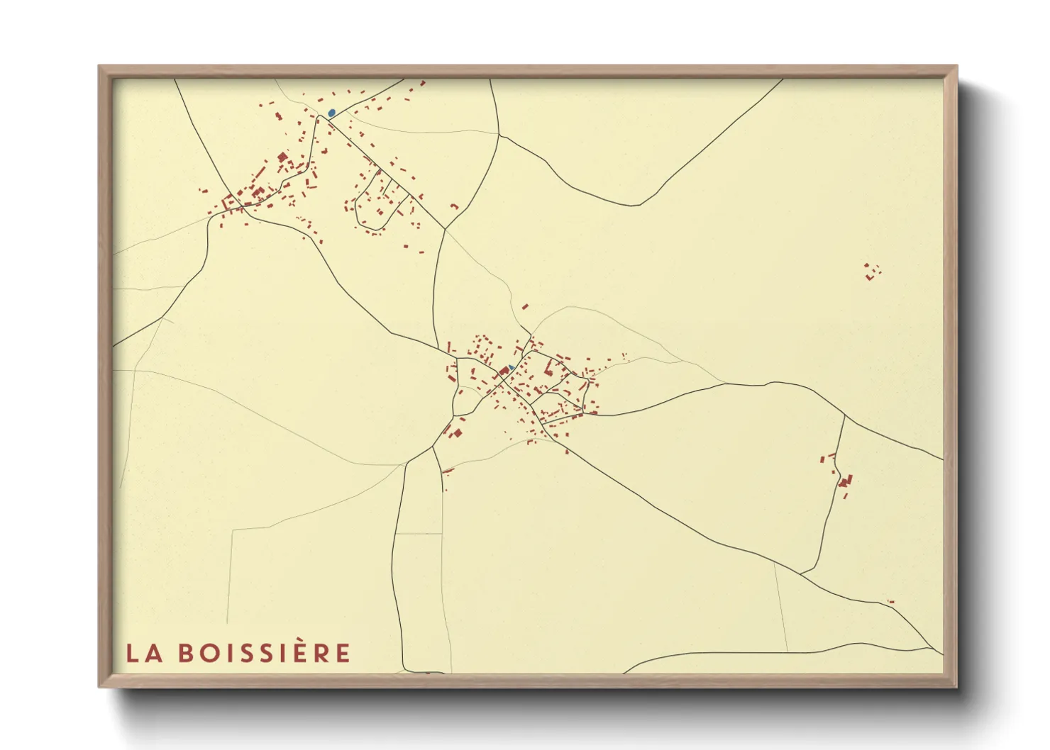 Une affiche de carte sur La Boissière