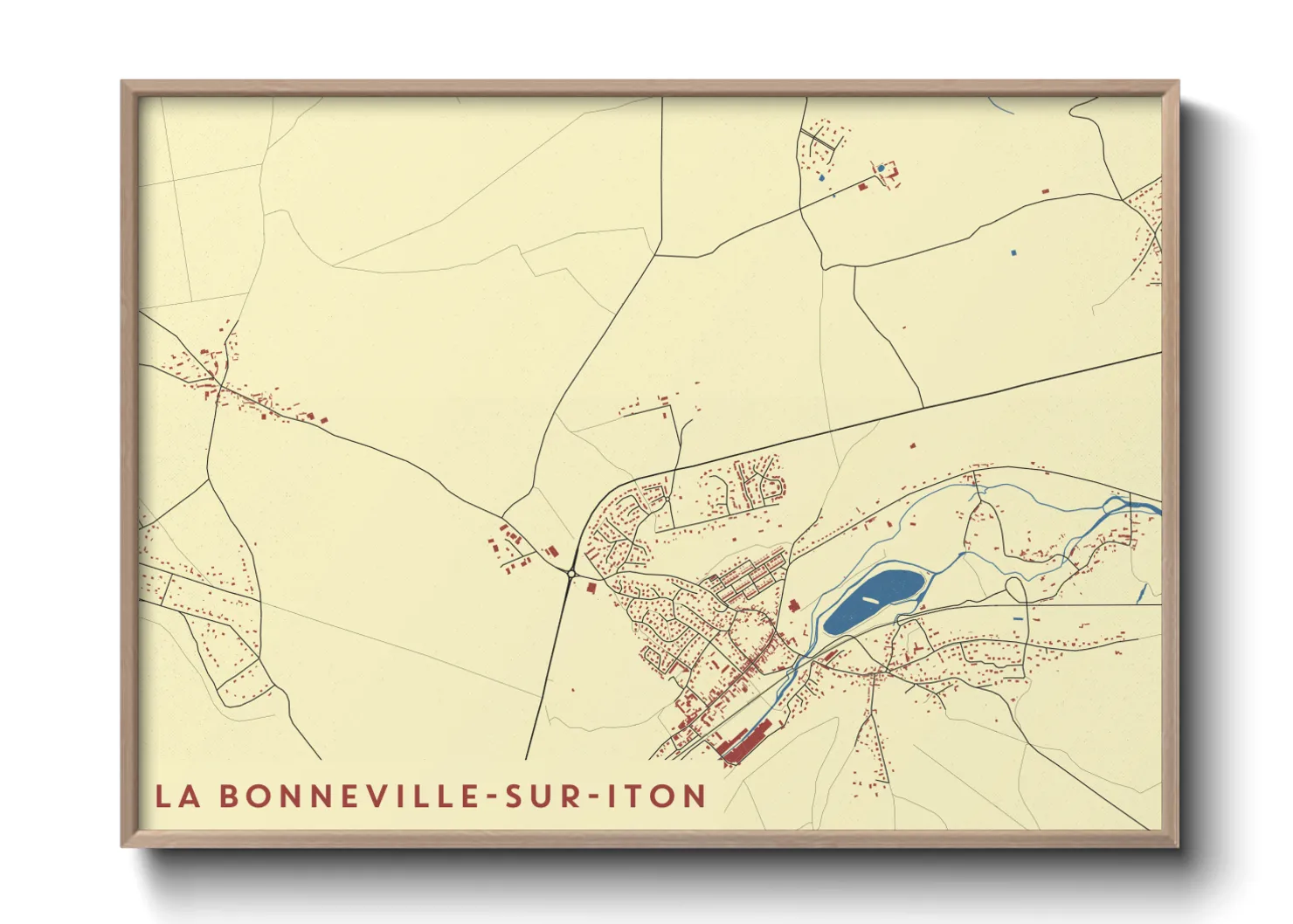 Une affiche de carte sur La Bonneville-sur-Iton